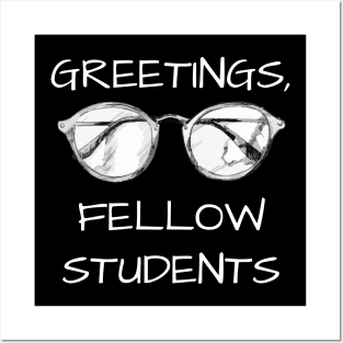 Greetings Back to School Vintage Nerd Glasses Posters and Art